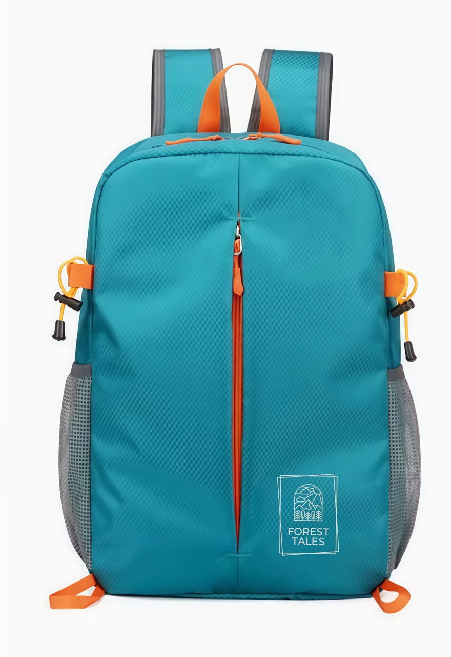Сгъваема туристическа раница „Forest Tales“ 20 литра – лека, компактна и водоотблъскваща. Синьо.