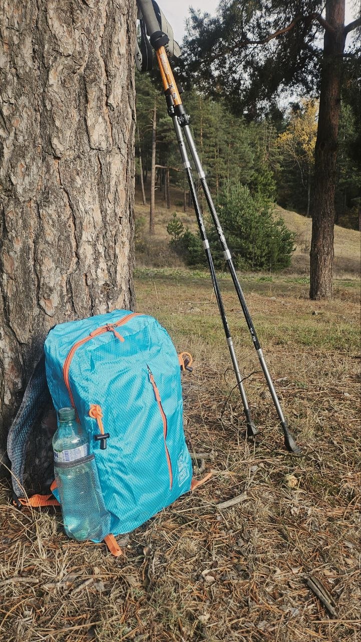 Сгъваема туристическа раница „Forest Tales“ 20 литра – лека, компактна и водоотблъскваща. Синьо. - Image 3